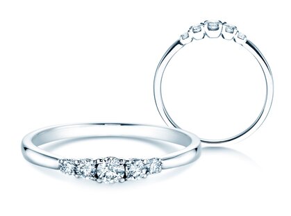 Verlobungsring 5 Diamonds in Platin 950/- mit Diamanten 0,25ct G/SI