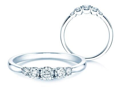 Verlobungsring 5 Diamonds in Platin