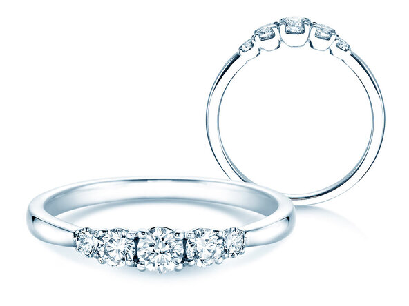 Verlobungsring 5 Diamonds in Platin