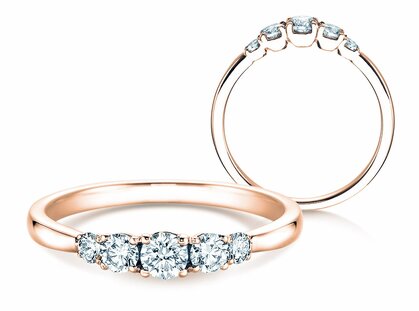 Verlobungsring 5 Diamonds in 18K Roségold mit Diamanten 0,40ct