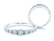 Verlobungsring 9 Diamonds in Platin 950/- mit Diamanten 0,27ct G/SI