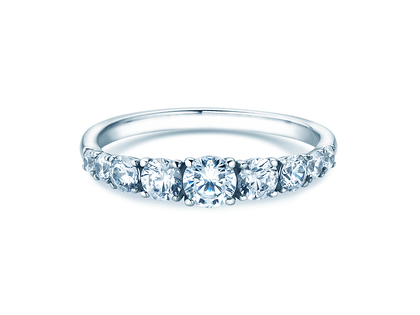 Verlobungsring 9 Diamonds in 9K Weißgold mit Diamanten 1,00ct G/SI
