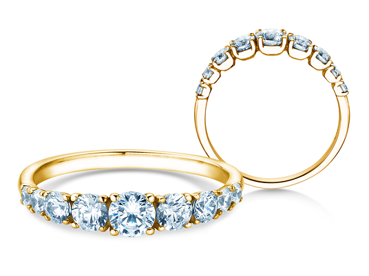 Verlobungsring 9 Diamonds in 9K Gelbgold mit Diamanten 1,00ct G/SI