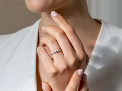 Verlobungsring 9 Diamonds in Platin 950/- mit Diamanten 0,27ct G/SI