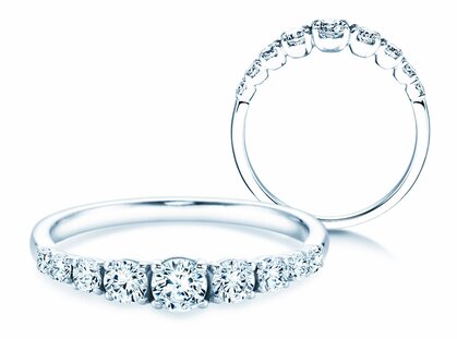 Verlobungsring 9 Diamonds in Platin 950/- mit Diamanten 0,43ct