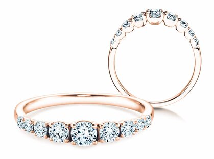 Verlobungsring 9 Diamonds in 18K Roségold mit Diamanten 0,43ct