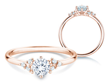 Verlobungsring Blossom in 9K Weißgold mit Diamanten 0,58ct G/SI