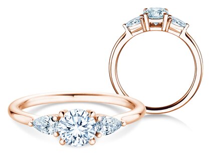 Verlobungsring Allure in 14K Roségold mit Diamanten 0,41ct G/SI