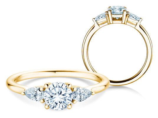 Verlobungsring Allure in 9K Gelbgold mit Labordiamanten 0,41ct E/VS