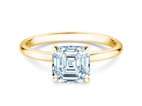Verlobungsring Asscher Cut in 9K Gelbgold mit Labordiamant 0,15ct E/VS