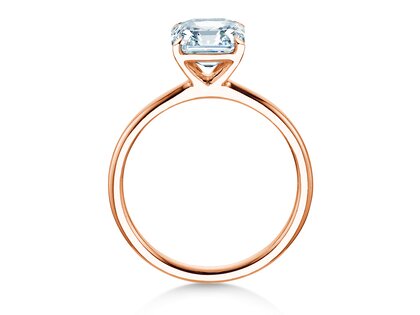 Verlobungsring Asscher Cut in 9K Roségold mit Labordiamant 0,15ct E/VS