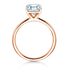 Verlobungsring Asscher Cut in 9K Roségold mit Labordiamant 0,15ct E/VS