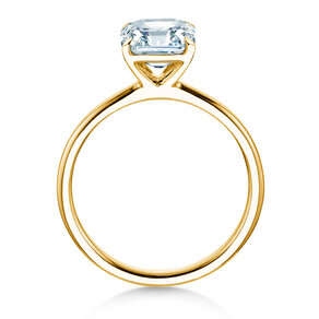 Verlobungsring Asscher Cut in 9K Gelbgold mit Labordiamant 0,15ct E/VS