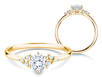 Verlobungsring Rose in 9K Gelbgold mit Diamanten 0,58ct G/SI