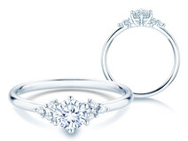 Verlobungsring Rose in 18K Weißgold mit Diamanten 0,58ct G/SI