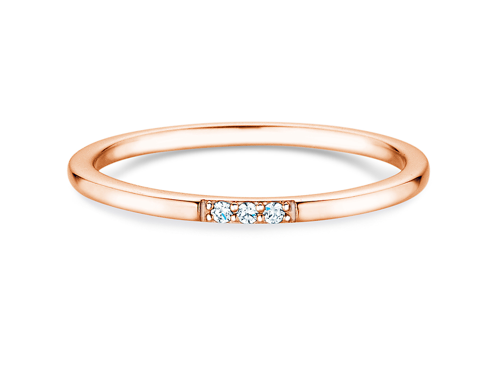 Verlobungsring Unity in 9K Roségold mit Diamanten 0,02ct G/SI