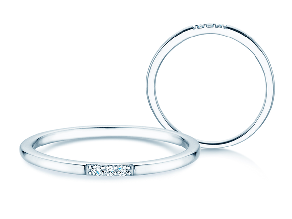 Verlobungsring Unity in 14K Weißgold mit Diamanten 0,02ct G/SI