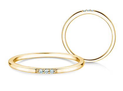 Verlobungsring Unity in 9K Gelbgold mit Diamanten 0,02ct G/SI