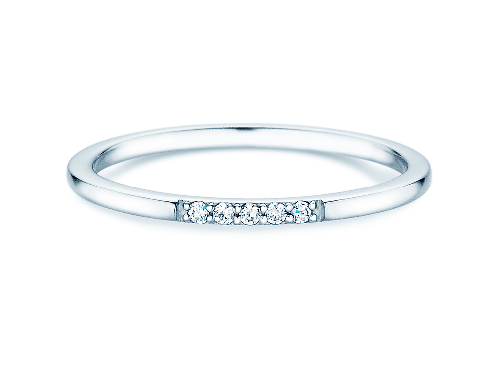 Verlobungsring Unity in 18K Weißgold mit Diamanten 0,04ct G/SI