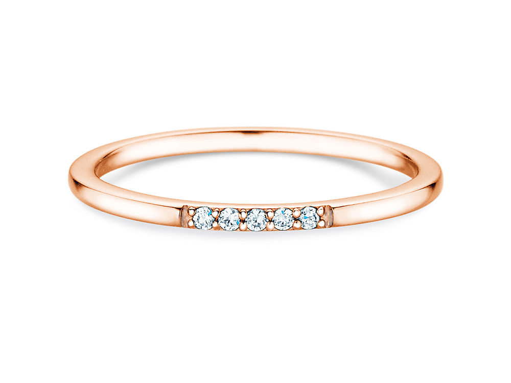 Verlobungsring Unity in 14K Roségold mit Diamanten 0,04ct G/SI