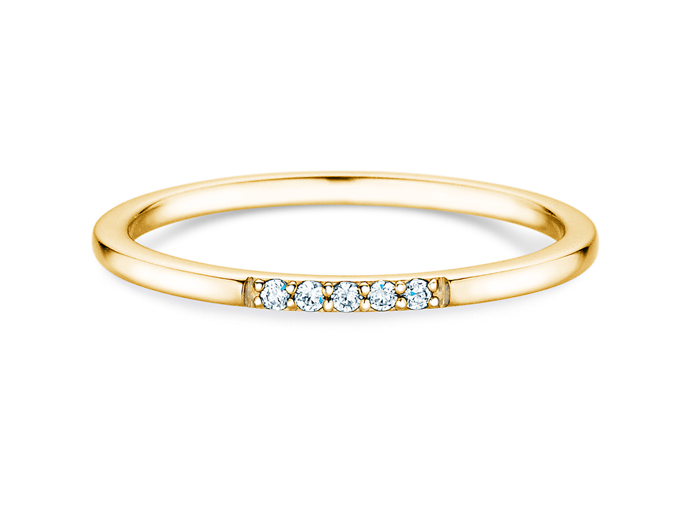 Verlobungsring Unity in 18K Gelbgold mit Diamanten 0,04ct G/SI