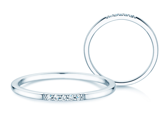 Verlobungsring Unity in 18K Weißgold mit Diamanten 0,04ct G/SI