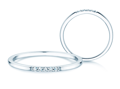 Verlobungsring Unity in 18K Weißgold mit Diamanten 0,04ct G/SI