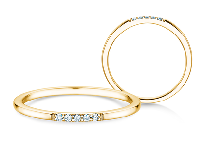 Verlobungsring Unity in 14K Gelbgold mit Diamanten 0,04ct G/SI