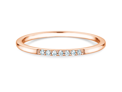 Verlobungsring Unity in 14K Roségold mit Diamanten 0,05ct G/SI