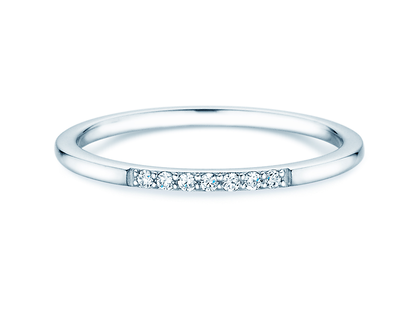 Verlobungsring Unity in 14K Weißgold mit Diamanten 0,05ct G/SI