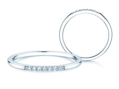 Verlobungsring Unity in 14K Weißgold mit Diamanten 0,05ct G/SI