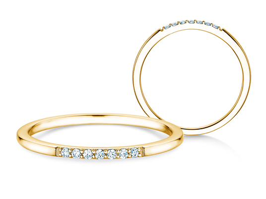 Verlobungsring Unity in 14K Gelbgold mit Diamanten 0,05ct G/SI