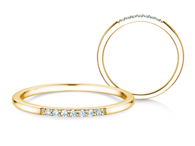Verlobungsring Unity in 9K Gelbgold mit Diamanten 0,05ct G/SI