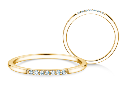 Verlobungsring Unity in 14K Gelbgold mit Diamanten 0,05ct G/SI