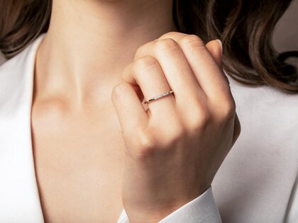 Verlobungsring Unity in 14K Gelbgold mit Diamanten 0,05ct G/SI