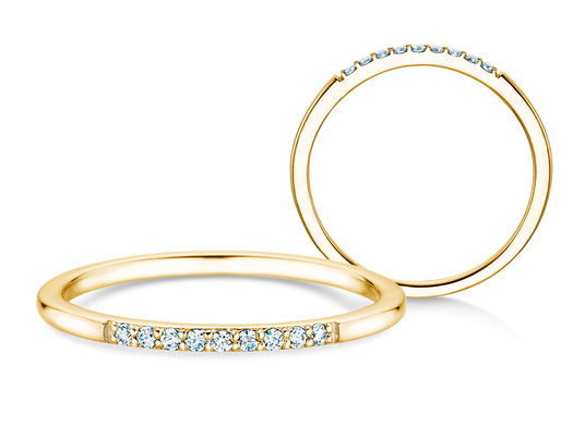 Verlobungsring Unity in 14K Gelbgold mit Diamanten 0,07ct G/SI