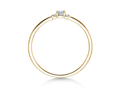 Verlobungsring Vivid Petite Cushion Cut in 18K Gelbgold mit Diamanten 0,10ct G/SI