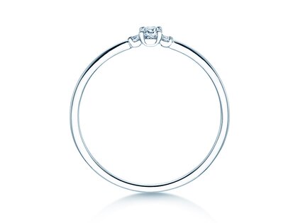 Verlobungsring Vivid Petite Cushion Cut in 9K Weißgold mit Diamanten 0,10ct G/SI