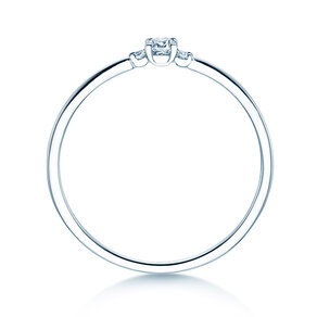 Verlobungsring Vivid Petite Cushion Cut in 9K Weißgold mit Diamanten 0,10ct G/SI