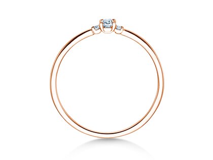 Verlobungsring Vivid Petite Cushion Cut in 9K Roségold mit Diamanten 0,10ct G/SI