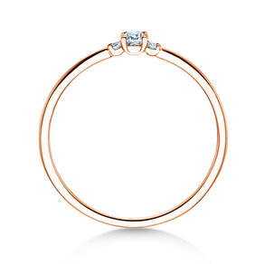 Verlobungsring Vivid Petite Cushion Cut in 9K Roségold mit Diamanten 0,10ct G/SI