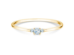 Verlobungsring Vivid Petite Cushion Cut in 18K Gelbgold mit Diamanten 0,10ct G/SI