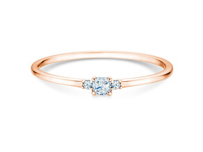 Verlobungsring Vivid Petite Cushion Cut in 9K Roségold mit Diamanten 0,10ct G/SI
