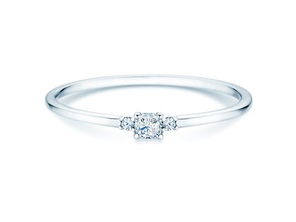 Verlobungsring Vivid Petite Cushion Cut in 9K Weißgold mit Diamanten 0,10ct G/SI