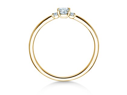 Verlobungsring Vivid Petite Cushion Cut in 9K Gelbgold mit Diamanten 0,30ct G/SI