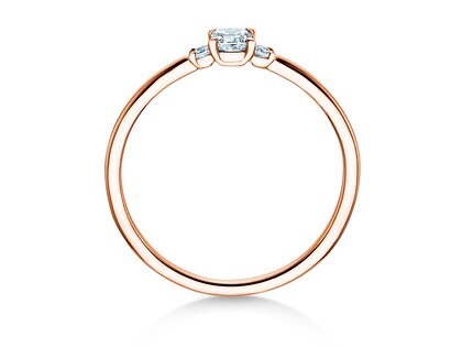 Verlobungsring Vivid Petite Cushion Cut in 9K Roségold mit Diamanten 0,30ct G/SI