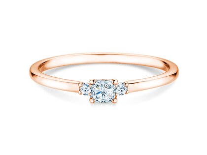 Verlobungsring Vivid Petite Cushion Cut in 9K Roségold mit Diamanten 0,30ct G/SI
