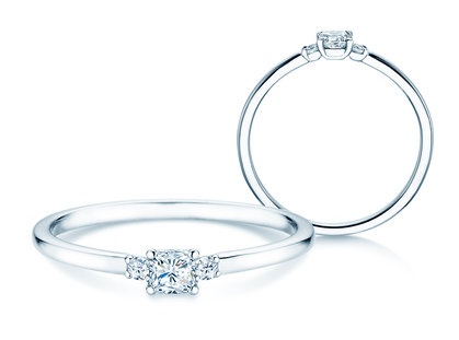 Verlobungsring Vivid Petite Cushion Cut in Platin