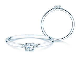 Verlobungsring Vivid Petite Cushion Cut in Weißgold