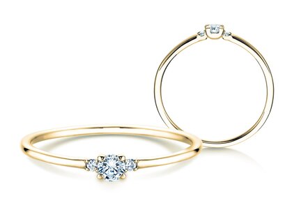 Verlobungsring Vivid Petite Diamond in 14K Gelbgold mit Diamanten 0,10ct G/SI